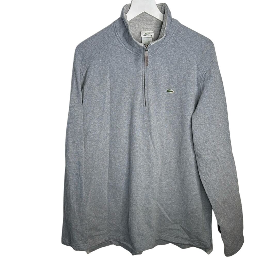 Lacoste Men’s Gray 1/4 Zip Classic Fit Pullover M-163 Sz XL
